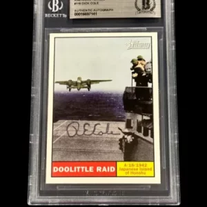 Richard Dick Cole Doolittle Raid Signed Autograph Topps Heritage Beckett BAS