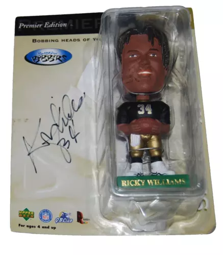 RICKY WILLIAMS SIGNED (NEW ORLEANS SAINTS) FOOTBALL BOBBLE HEAD BECKETT BL52198 COLLECTIBLE MEMORABILIA