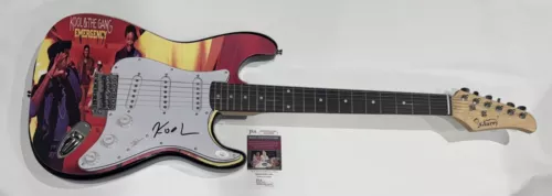 ROBERT BELL SIGNED CUSTOM KOOL & THE GANG EMERGENCY ELECTRIC GUITAR JSA COA COLLECTIBLE MEMORABILIA