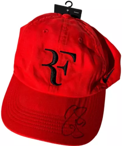 記念グッズ NIKE RF FOUNDATION AUTOGRAPH VISOR RED Rare Nike Roger Federer RF visor Tennis White and Red