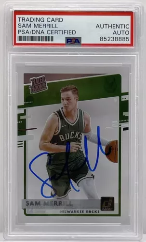 SAM MERRILL SIGNED 2020-21 CLEARLY DONRUSS ROOKIE CLEVELAND CAVALIERS PSA/DNA COLLECTIBLE MEMORABILIA