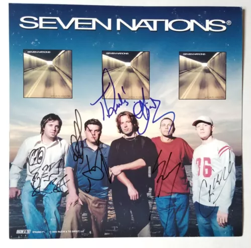 SEVEN NATIONS CELTIC BAND REAL SIGNED NOW ITS COME TO THIS ALBUM POSTER FLAT COA COLLECTIBLE MEMORABILIA