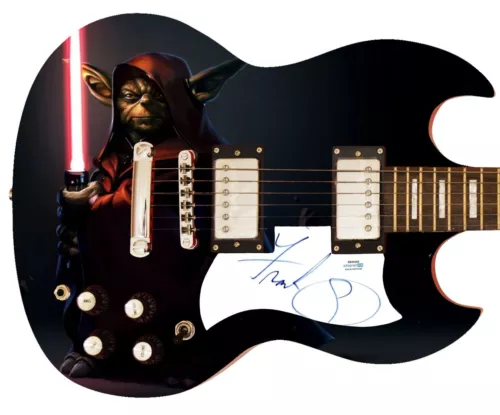 Star Wars Frank Oz Autographed Custom Yoda Photo Graphics Guitar ACOA