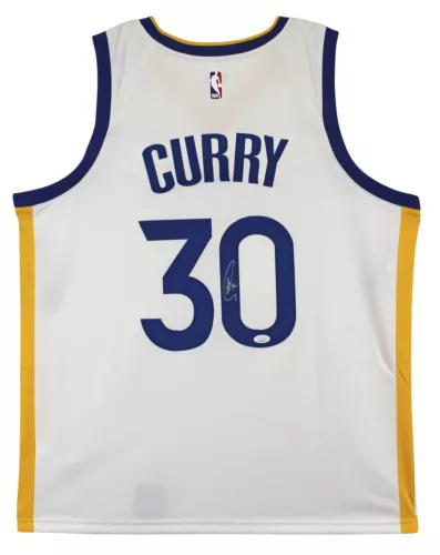 STEPHEN CURRY AUTHENTIC SIGNED WHITE NIKE THE BAY SWINGMAN JERSEY JSA COLLECTIBLE MEMORABILIA