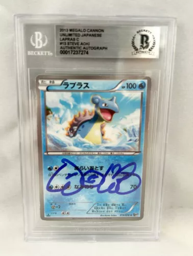 STEVE AOKI SIGNED POKEMON CARD JAPANESE BECKETT BAS COA COLLECTIBLE MEMORABILIA