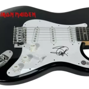Steve Harris Iron MaidenSigned Autograph Electric Guitar Beckett COA