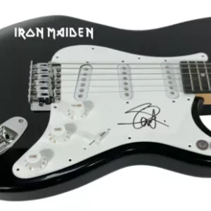 Steve Harris Iron MaidenSigned Autograph Electric Guitar Beckett COA
