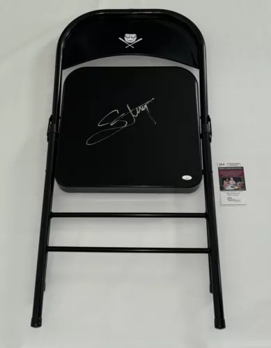 STING SIGNED FULL-SIZE STEEL CHAIR WCW THE ICON AUTOGRAPHED JSA COA COLLECTIBLE MEMORABILIA