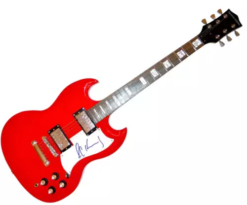 TED KENNEDY AUTOGRAPHED SIGNED RED GUITAR COLLECTIBLE MEMORABILIA