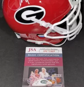 Terrell Davis Signed Autographed Georgia Bulldogs Mini Helmet JSA COA