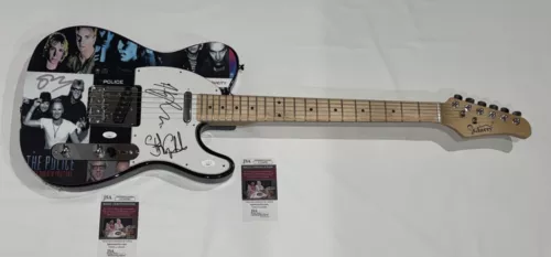 THE POLICE SIGNED CUSTOM ELECTRIC GUITAR STING ANDY SUMMERS COPELAND JSA COA