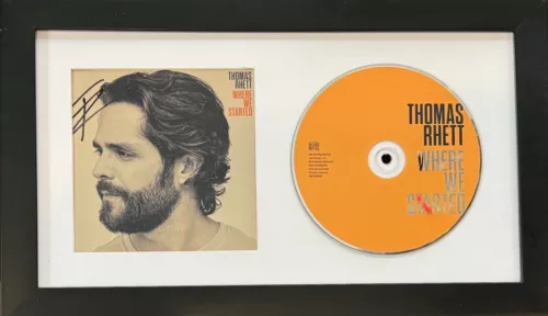 THOMAS RHETT SIGNED AUTOGRAPH WHERE WE STARTED CD FRAMED DISPLAY BECKETT COA COLLECTIBLE MEMORABILIA