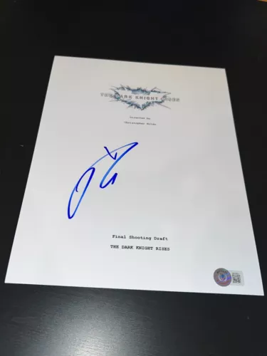 TOM HARDY SIGNED AUTOGRAPH MOVIE SCRIPT DARK KNIGHT RISES BECKETT BAS BATMAN X5 COLLECTIBLE MEMORABILIA