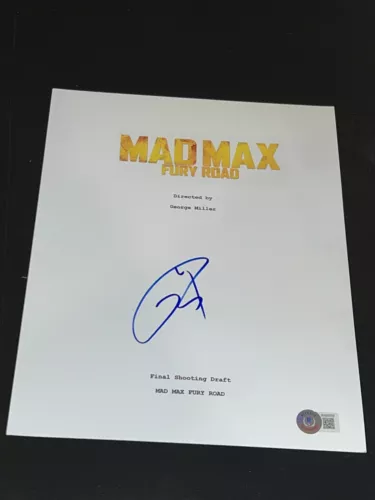 TOM HARDY SIGNED AUTOGRAPH SCRIPT MOVIE MAD MAX FURY ROAD BECKETT BAS AUTO D COLLECTIBLE MEMORABILIA