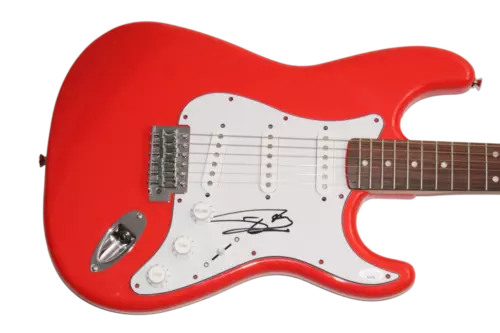TOM KAULITZ TOKIO HOTEL SIGNED AUTOGRAPH FENDER ELECTRIC GUITAR RARE W/ JSA COA COLLECTIBLE MEMORABILIA