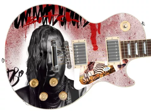 TOM MACDONALD AUTOGRAPHED SIGNED CUSTOM PHOTO GRAPHICS GUITAR ACOA COLLECTIBLE MEMORABILIA