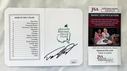 TOMMY FLEETWOOD SIGNED MASTERS SCORECARD JSA 1 COA COLLECTIBLE MEMORABILIA