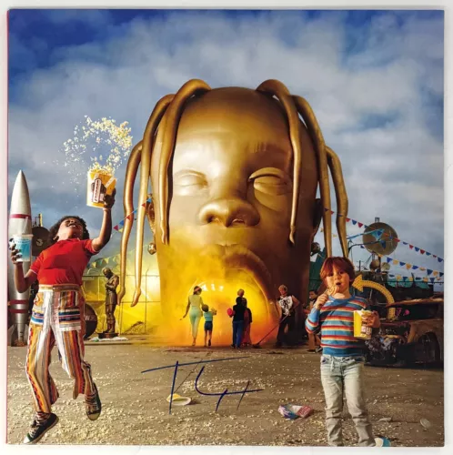 TRAVIS SCOTT SIGNED AUTOGRAPH ASTROWORLD VINYL RECORD ALBUM LP ACOA COA COLLECTIBLE MEMORABILIA