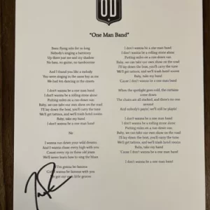 Trevor Rosen ‘Old Dominion’ Band Signed Lyric Sheet ‘One Man Band’