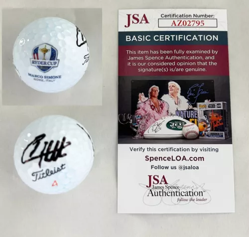 TYRRELL HATTON SIGNED GOLF BALL 2023 RYDER CUP JSA 1 COA COLLECTIBLE MEMORABILIA