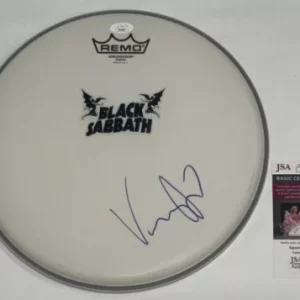 VINNY APPICE SIGNED 12 INCH DRUMHEAD BLACK SABBATH AUTOGRAPHED JSA COA
