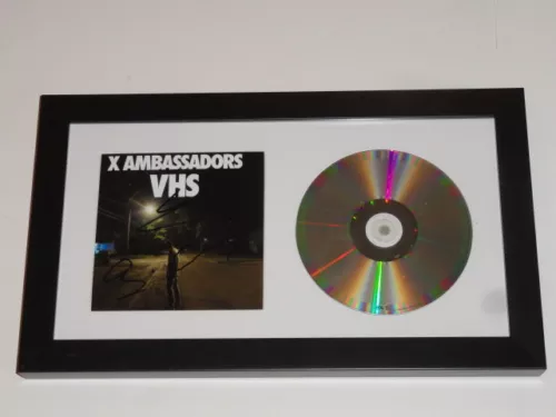 X AMBASSADORS SIGNED FRAMED “VHS” CD SAM HARRIS CASEY ADAM ALL 3 PROOF COLLECTIBLE MEMORABILIA