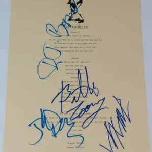 X (Group Band) Signed Autograph Auto "Los Angeles" Lyric Sheet Music by 4 JSA