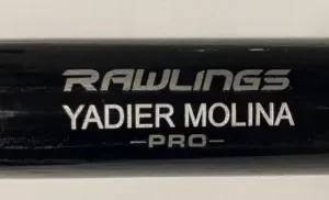 YADIER MOLINA ST. LOUIS CARDINALS RAWLINGS PRO ENGRAVED NAME BLACK BAT