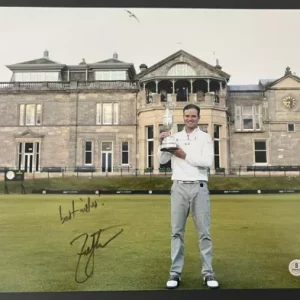 ZACH JOHNSON SIGNED 2015 THE BRITISH OPEN CHAMPIONSHIP 11x14 PHOTO BECKETT COA