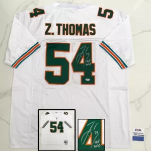 Zach Thomas Signed Jersey Miami Dolphins PSA/DNA COA