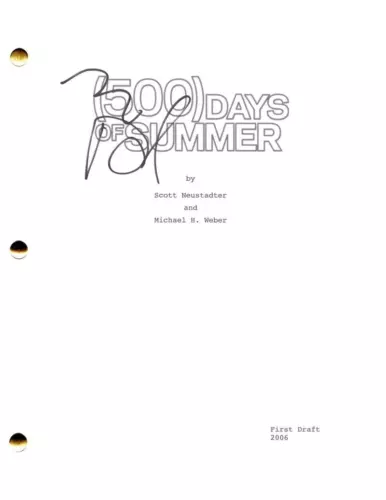 Zooey Deschanel Signed Autograph 500 Days of Summer Full Movie Script Screenplay