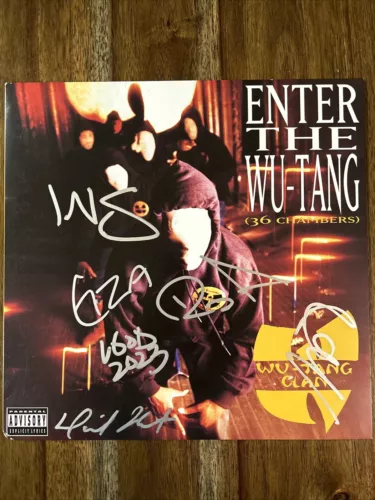 ‘WU TANG CLAN’ SIGNED ‘36 CHAMBERS’ VINYL ALBUM RECORD WU-TANG PROOF RAEKWON RZA COLLECTIBLE MEMORABILIA
