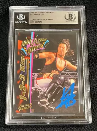 1-2-3 Kid Signed 1995 Action Packed WWF Rookie Card WWE X-Pac Card BAS Certified