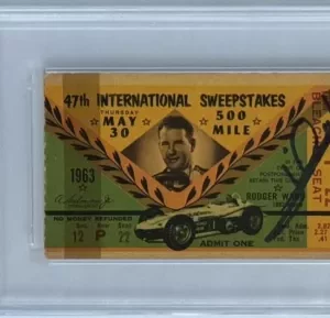 1963 Indy Indianapolis 500 Ticket Signed Mario Andretti PSA DNA COA Autograph F1