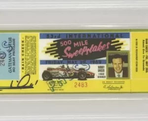 1969 Indy Indianapolis 500 Replica Ticket Signed Mario Andretti PSA DNA COA F1