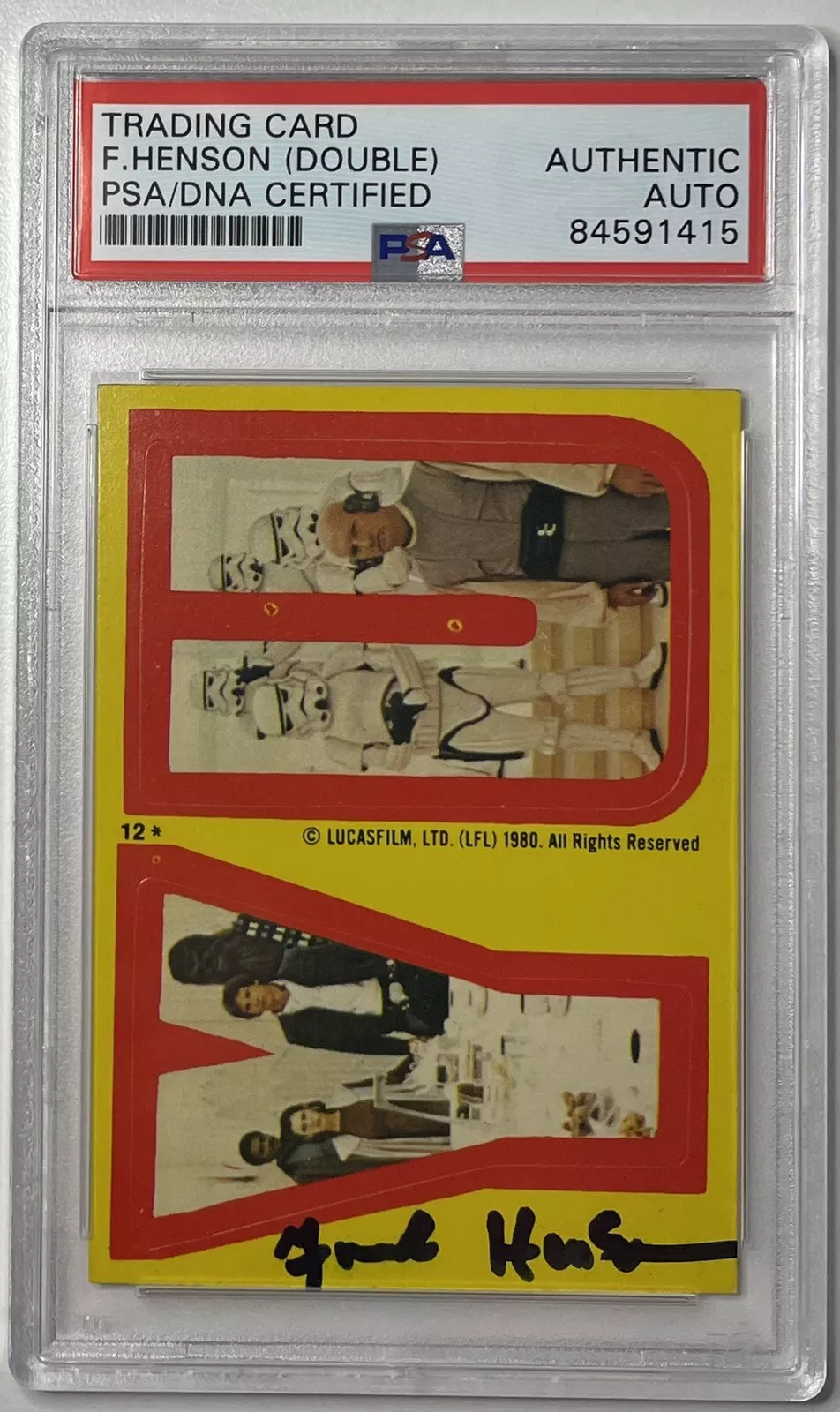 1980 TOPPS STAR WARS STICKER FRANK HENSON STORMTROOPER AUTOGRAPH SIGNED PSA DNA