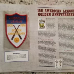 1994 COOPERSTOWN 1951 A.L. GOLDEN ANNIVERSARY EMBLEM PATCH WILLABEE WARD