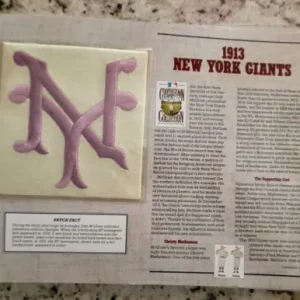 1994 COOPERSTOWN COLLECTION 1913 NEW YORK GIANTS EMBLEM PATCH WILLABEE WARD