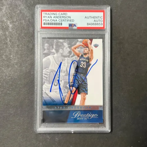 2014-15 Panini Prestige #51 Ryan Anderson Signed Card AUTO PSA Slabbed Pelicans