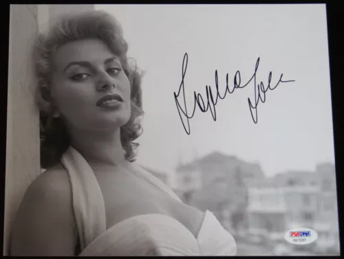 8x10 PHOTOGRAPH SOPHIA LOREN AUTOGRAPH PSA DNA CERTIFIED SIGNED SEXY ...