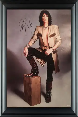 AEROSMITH STEVEN TYLER SIGNED DEBONAIR FRAMED 24×36 CANVAS PHOTO VIDEO PROOF COLLECTIBLE MEMORABILIA