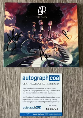 AJR BAND ADAM JACK & RYAN MET SIGNED THE CLICK CD w/ AUTOGRAPH ACOA COA