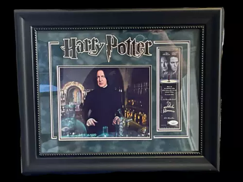 ALAN RICKMAN HARRY POTTER SEVERUS SNAPE SIGNED AUTOGRAPH FRAME PHOTO DISPLAY JSA COLLECTIBLE MEMORABILIA