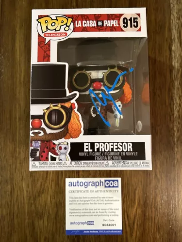 ALVARO MORTE ‘MONEY HEIST’ SIGNED FUNKO POP ‘THE PROFESSOR’ ACOA ‘EL PROFESSOR’ COLLECTIBLE MEMORABILIA