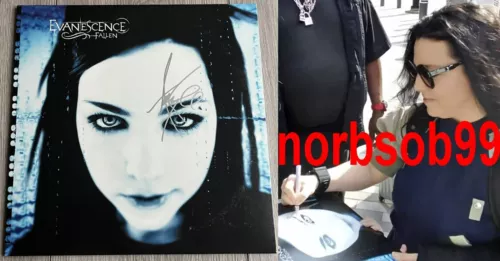 Amy Lee signed Evanescence Fallen album COA exact proof autographed vinyl record STAR Amy Lee signed Evanescence Fallen album COA exact proof autographed vinyl record STAR