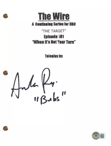 ANDRE ROYO SIGNED AUTOGRAPH THE WIRE PILOT SCRIPT SCREENPLAY BUBBLES BECKETT COA COLLECTIBLE MEMORABILIA