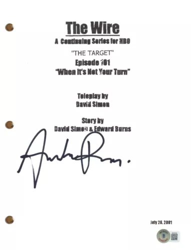 ANDRE ROYO SIGNED AUTOGRAPH THE WIRE PILOT SCRIPT SCREENPLAY BUBBLES BECKETT COA COLLECTIBLE MEMORABILIA