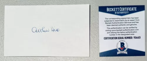 ARTHUR HILL SIGNED AUTOGRAPHED 3×5 CARD BAS BECKETT CERTIFIED ANDROMEDA STRAIN COLLECTIBLE MEMORABILIA