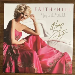 AUTOGRAPHED Faith Hill Joy To The World Christmas Pink Vinyl LP SIGNED IN HAND