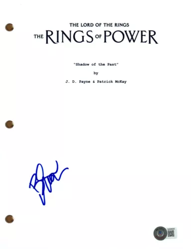 BENJAMIN WALKER SIGNED LORD OF THE RINGS THE RINGS OF POWER PILOT SCRIPT BAS COA COLLECTIBLE MEMORABILIA